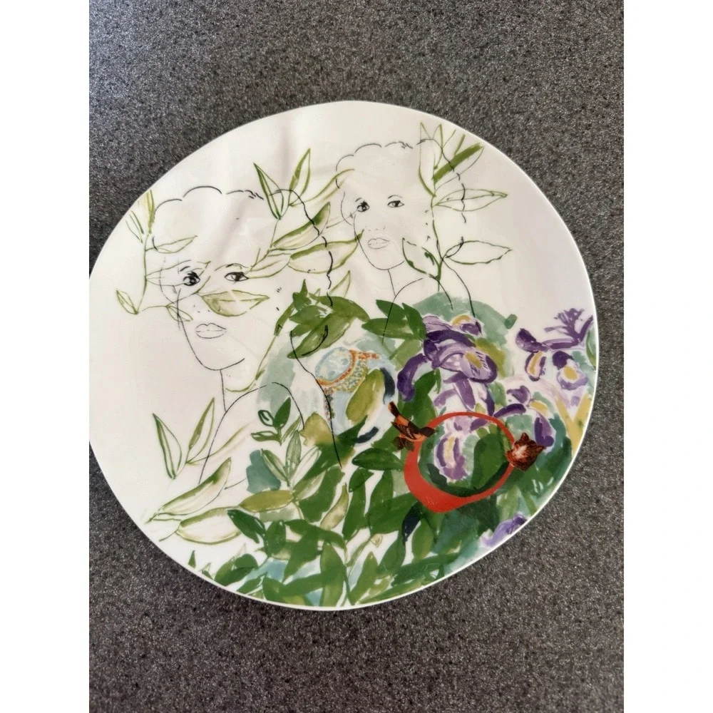 Anthropologie Rebekah Maysles Topography Salad Plates Set of 2 Discontinued